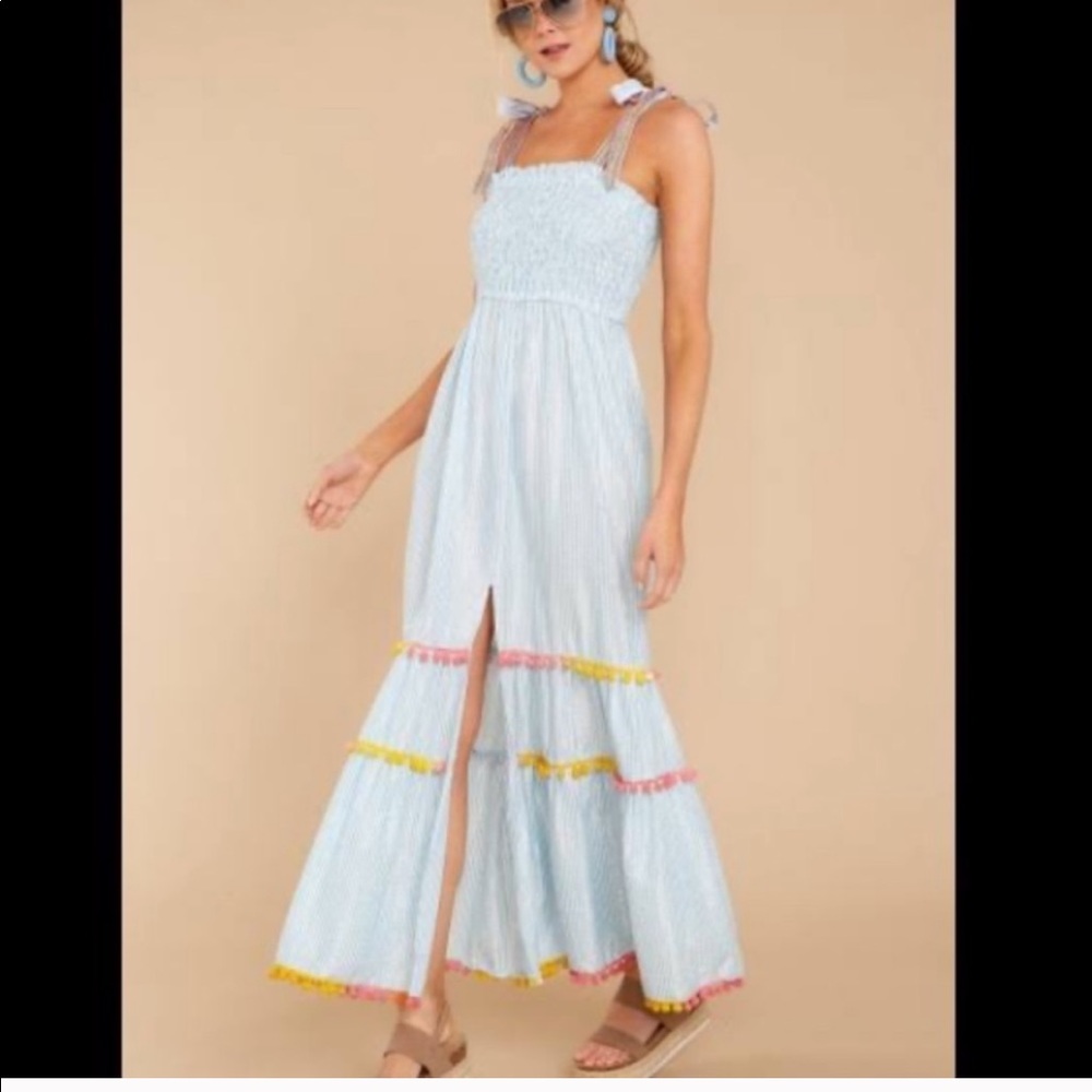 America & Beyond Light Blue Maxi Dress